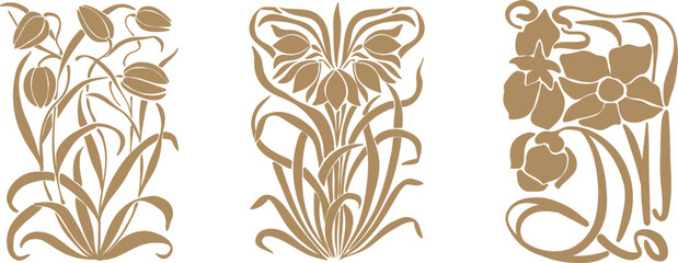 Set of flower market prints on transparent background for postcards, wall art, banners, etc. Retro 70s, 80s, 90s botanical design.