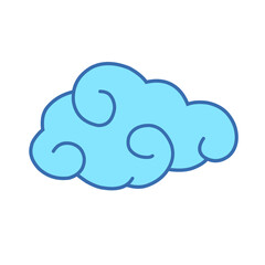 blue clouds in Chinese style vector