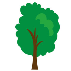 simple tree in vector.design element in flat style.object for landscape.tree trunk crown.tree icon.Forest,ecology,wood,garden.Green space.