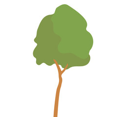 simple tree in vector.design element in flat style.object for landscape.tree trunk crown.tree icon.Forest,ecology,wood,garden.Green space.