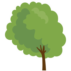simple tree in vector.design element in flat style.object for landscape.tree trunk crown.tree icon.Forest,ecology,wood,garden.Green space.