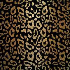 Seamless Luxury gold leopard print. Cheetah gold Skin, leopard fur, Metallic animal skin, Vector pattern, texture, background