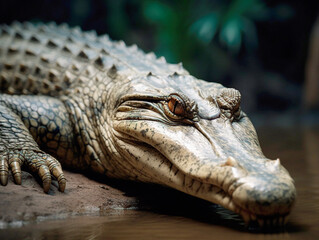 Obraz premium crocodile in the wild. Generated by AI