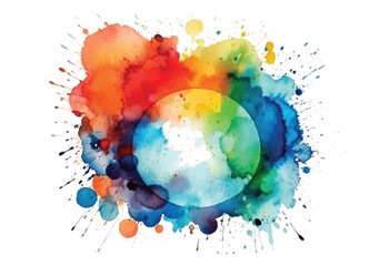 Colorful watercolor splashes on white background, absctract vector illustration.