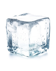 a cube of ice on a transparent background - obrazy, fototapety, plakaty