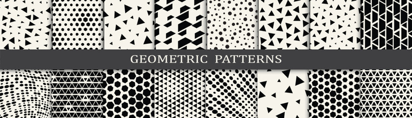 Seamless geometric halftone pattern set