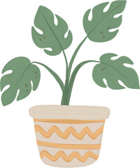 Gouache houseplant potted