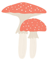 Gouache red Mushroom