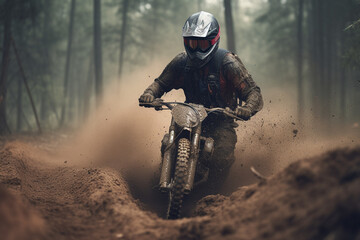 Motorrad Downhill Motorcross Race | Generative Ai