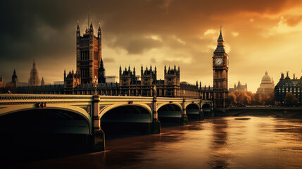 Big Ben. Breathtaking travel destination place. Generative AI