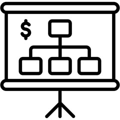 hierarchy structure, business and finance icons.