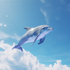 cute dolphin flying in the sky