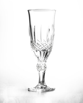 empty champagne glass on a transparent background