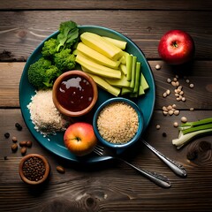 Healthy food created with Generative AI technology