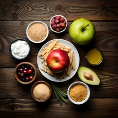 Healthy fruits created with Generative AI technology