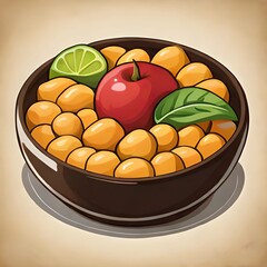 Mango on a bowl created with Generative AI technology