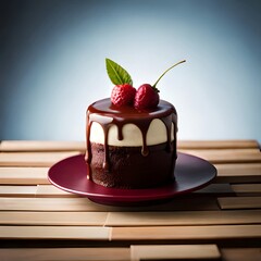 Pastry cake on the table created with Generative AI technology