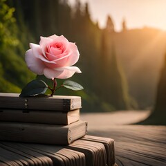 Realistic rose created with Generative AI technology