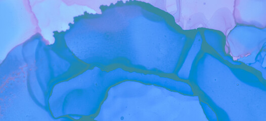 Fototapeta na wymiar Blue Contemporary Wave Background. Modern Ink