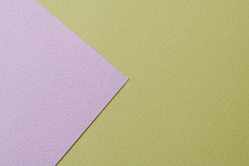 Rough kraft paper background, paper texture green lilac colors. Mockup with copy space for text