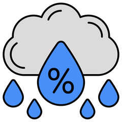 Conceptual flat design icon of humidity 