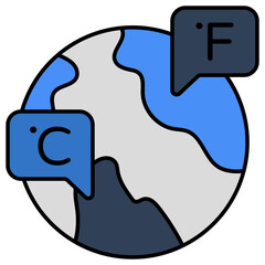 Unique design icon of global weather chat