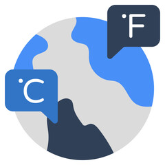 Unique design icon of global weather chat