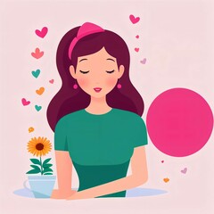 mother's day flat illustration