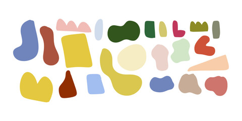 Hand drawn abstract objects. Organic Shapes design for cover, banner, social post and stories, print, wallpaper. Vector illustration