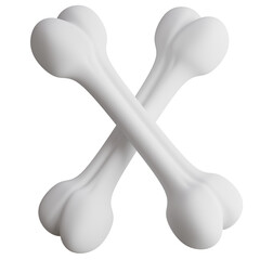 3d render of cross bone with halloween concept.