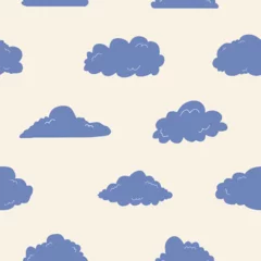 Rolgordijnen Clouds silhouettes. Seamless pattern of various forms. Design elements for textile, kids design © Anna Eshka