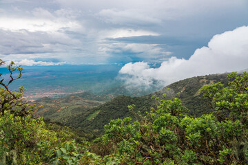 Scenic view of Mount Longido against sky  in rural Tanzania