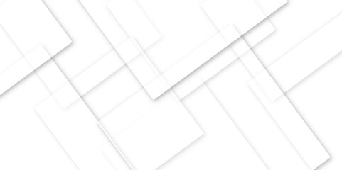 Abstract technology concept white template illustration and Geometric background with squares in bright light with soft shadows as pattern. paper texture and vector design.Rectangle Modern Background	