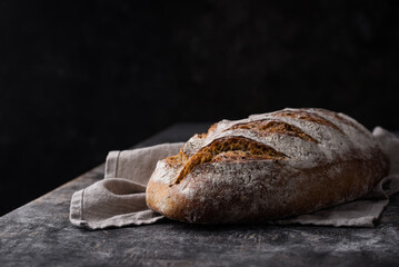 Fresh homemade bread with a crispy crust