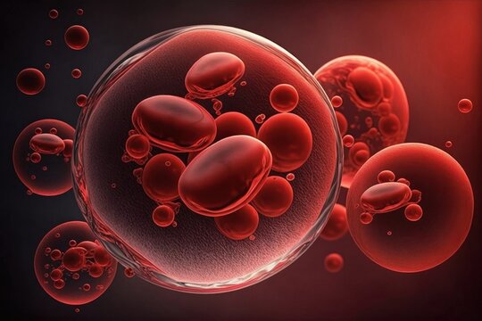 Red blood cells medical design. Abstract science background. Generative Ai