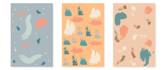 Vector flat posters. Abstract drawing. Modern style. Trendy template for print, cover design, poster, screensaver, flyer, textile and your advertising.