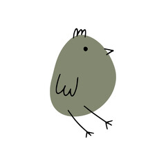 Chick. Cute little farm bird. Funny easter animal. Kids vector illustration.