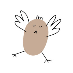 Chick. Cute little farm bird. Funny easter animal. Kids vector illustration.