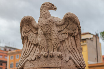 Imperial roman eagle in Piazza del Viminale. Rome, Italy