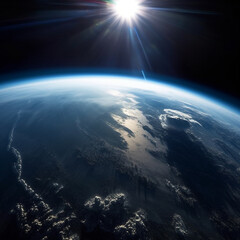 picture of the planet Earth from the stratosphere