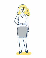 髪の長い若い女性