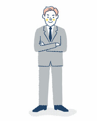 腕を組んで立っているビジネスマン