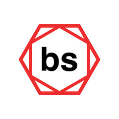 BS hexagon typography monogram vector. BS brand name icon.