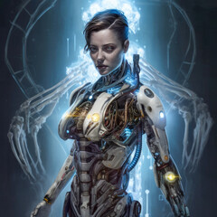Futuristic Femme Fatale Robotic Warrior