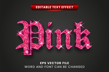 Glittery pink vector text effect