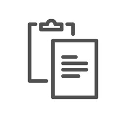 Clipboard related icon outline and linear vector.
