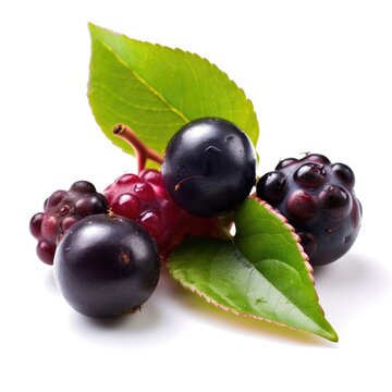 Salal Berry fruit isolated on white background.