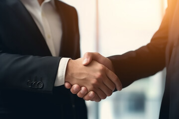 Obraz premium Business Handshake or Handshake - Welcome, Friendliness or Contract Theme - Generative AI