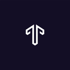 T letter simple flat icon logo