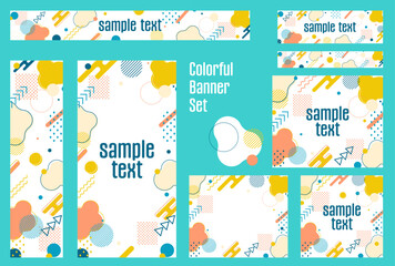 フレーム素材_メンフィス柄_パステルカラー